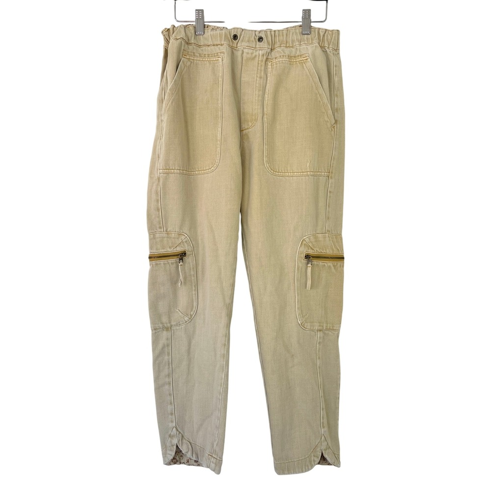 Pilcro Anthropologie Cottage Utility Pants Elastic Waist Tulip Hem Size Small